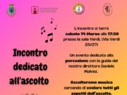 Un incontro dedicato all’ascolto musicale, appuntamento il 14 marzo alla Sala Verdi